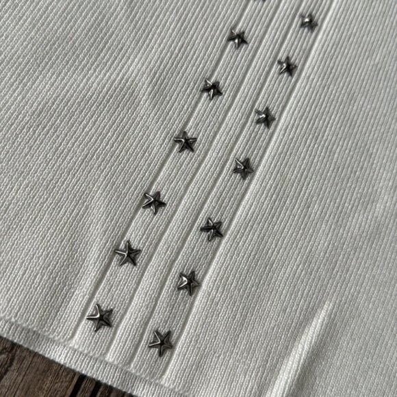 Carmen Star-Embellished Women's tank  Top large sweater lightweight knit - Picture 4 of 5